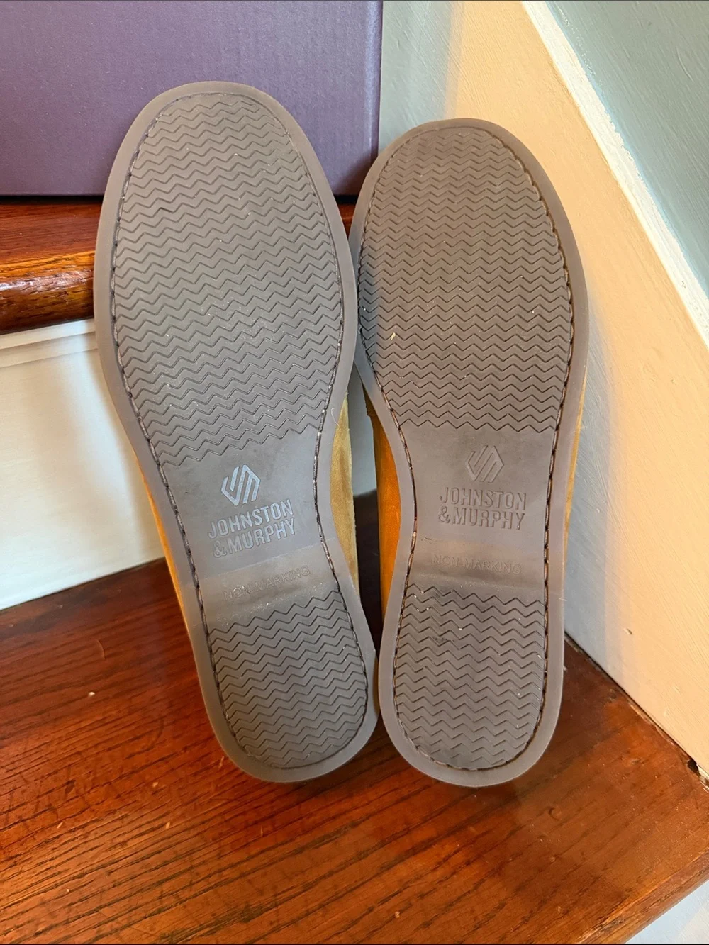 Johnston & Murphy Boy’s Brown Tan Oiled Leather Suede Boat Shoes